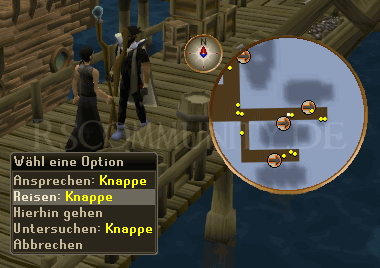 Knappe im Hafen von Port Sarim mit Minimap