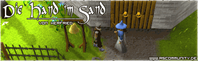 Banner: Die Hand im Sand
