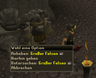 Anheben: Großer Felsen