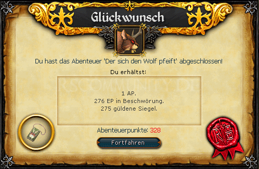 Abschlussbild: Der sich den Wolf pfeift